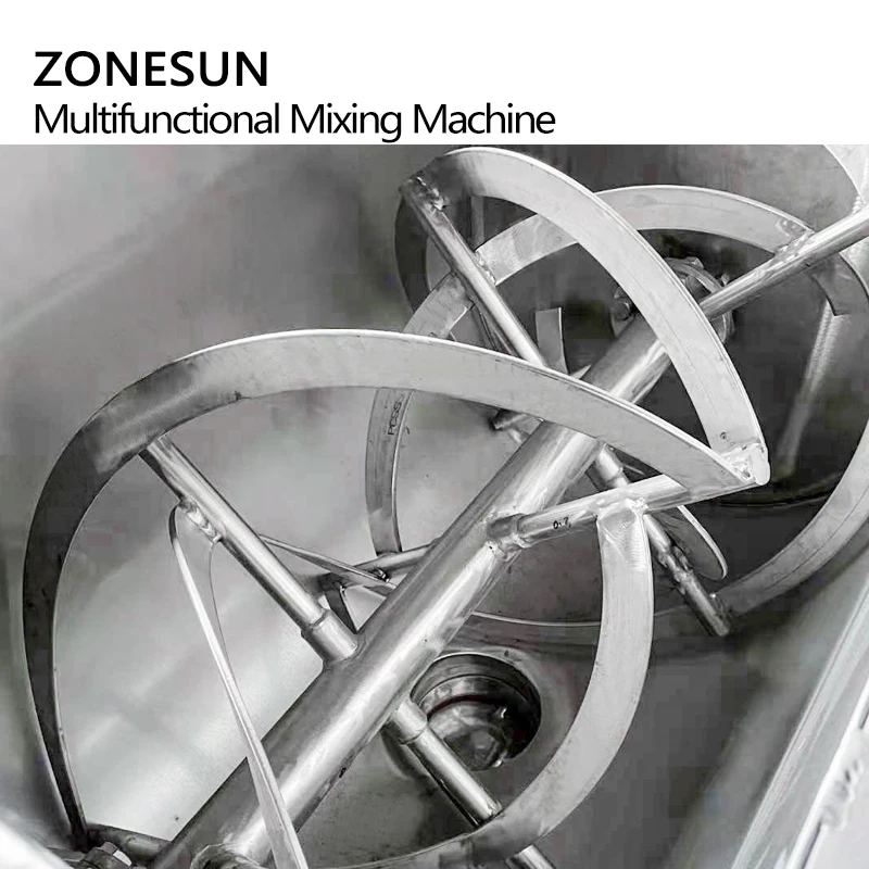 Полуавтоматический горизонтальный акриловый ленточный блендер ZONESUN для сухого порошка смеситель специй и емкость химического