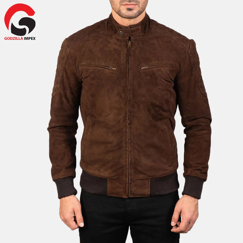 2021 Модные мужские кожаные куртки осенняя замшевая однотонная куртка популярная простая повседневная бархатная мужская куртка.