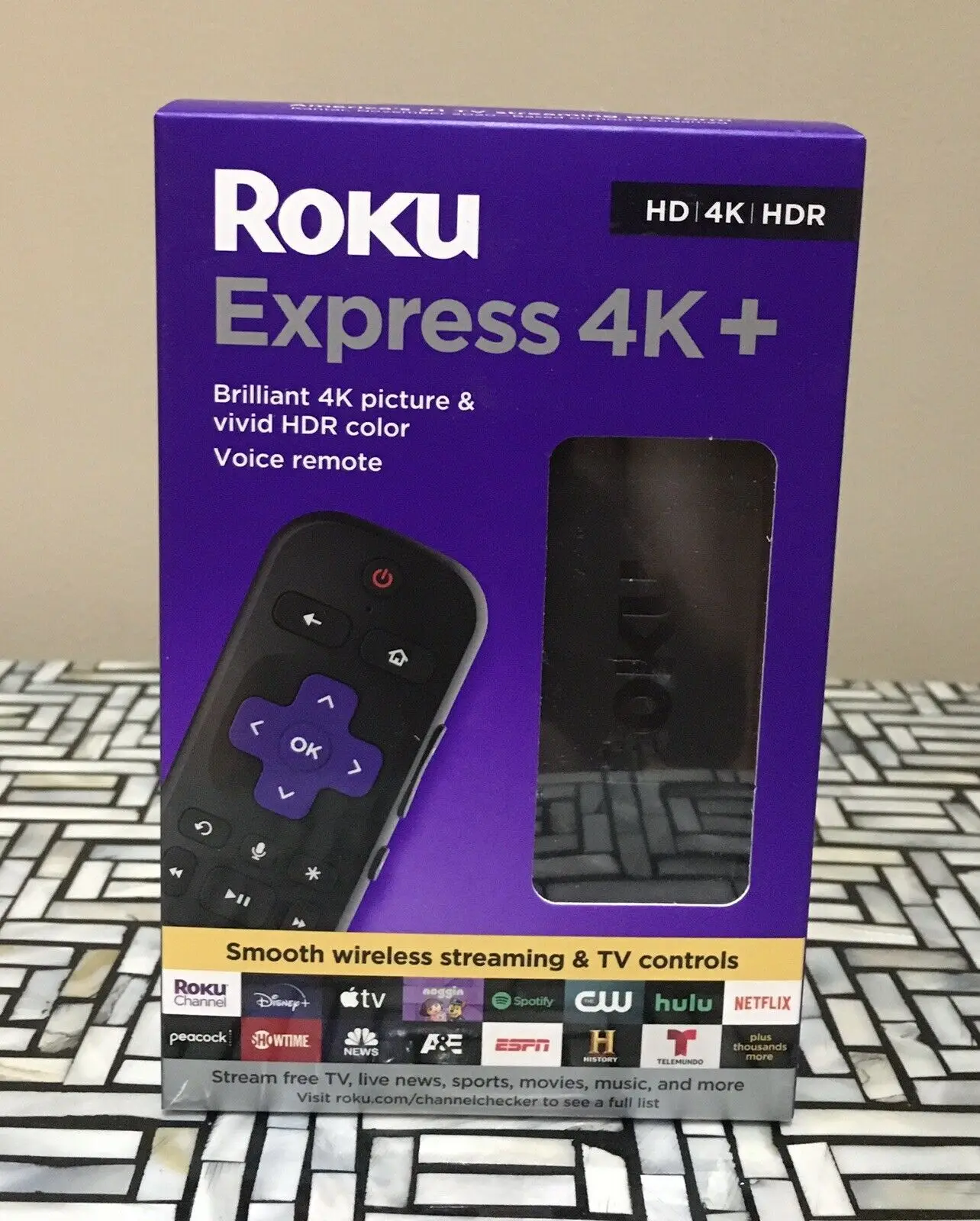 Best Original New Roku Express 4K+ 2021 | Streaming Media Player HD/4K/HDR with Smooth Wireless Streaming and Roku Voice Remote