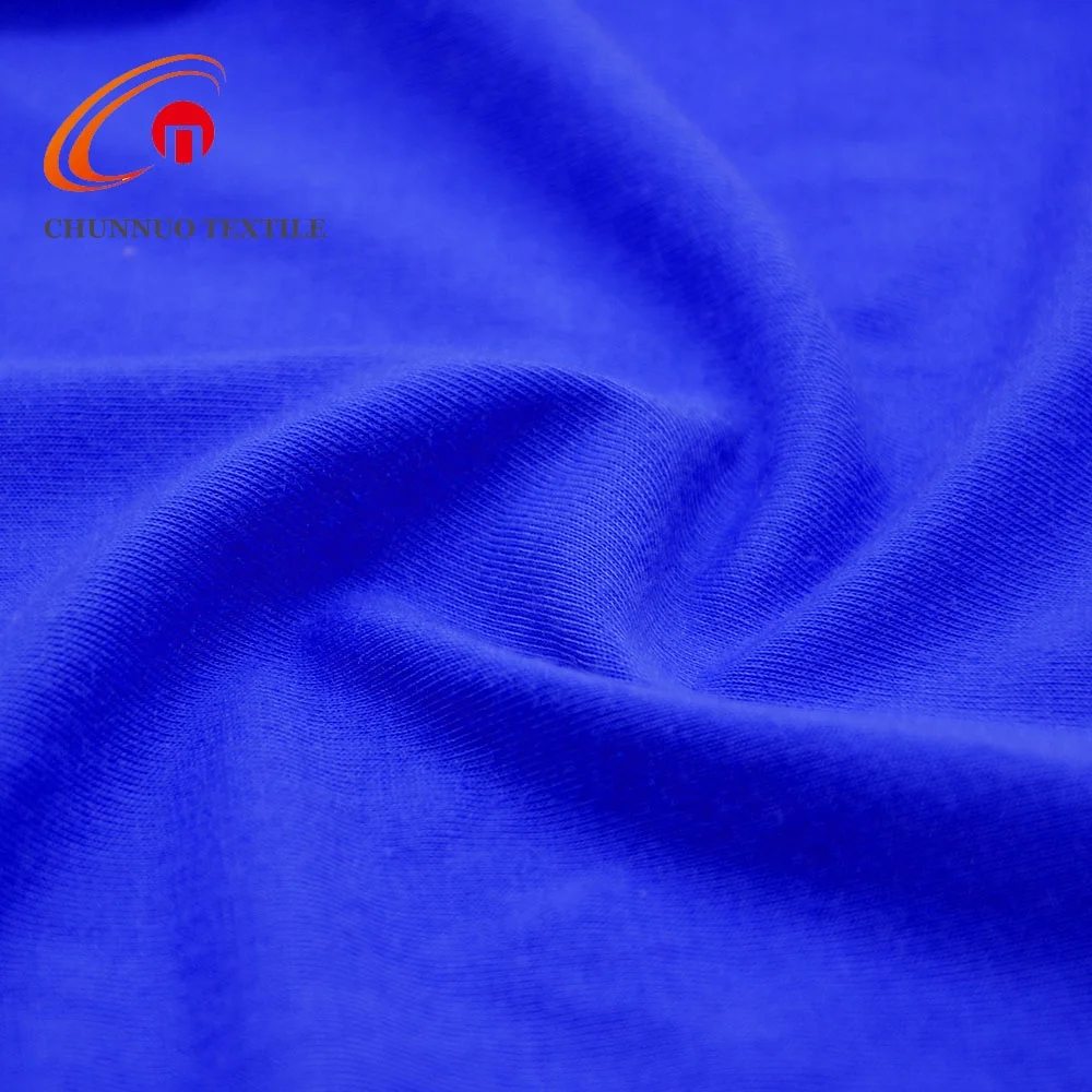 Good Stretch 96%Polyester 4% Spandex  Poly Spun Solid Dyed Single Jersey Knitted Fabric For T-shirt
