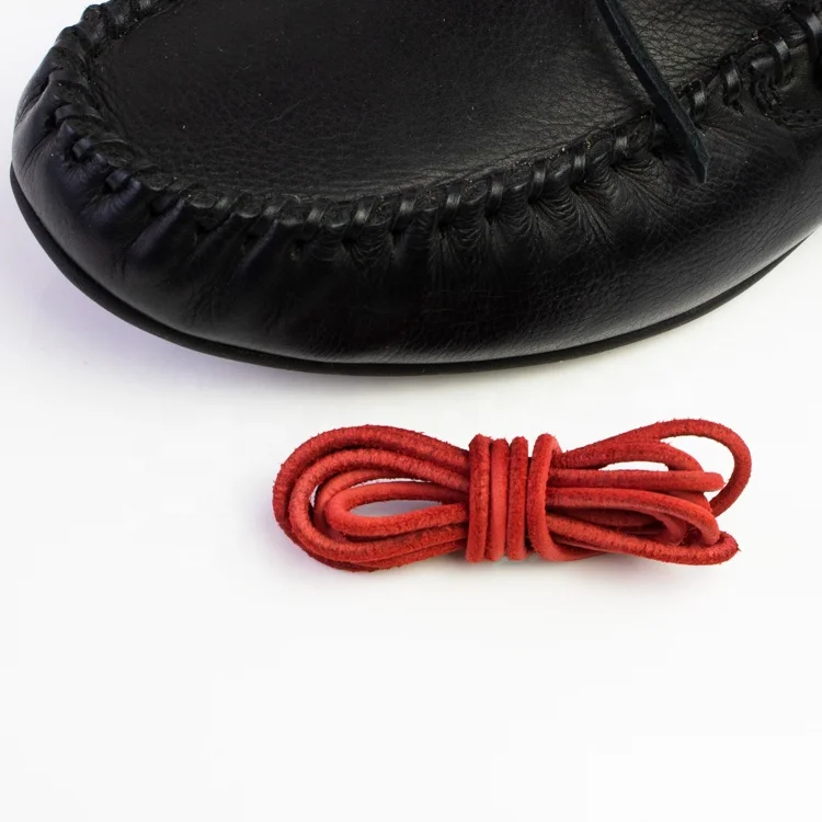 Красные кожаные ботинки круглой формы на шнурках из 100% натуральной кожи