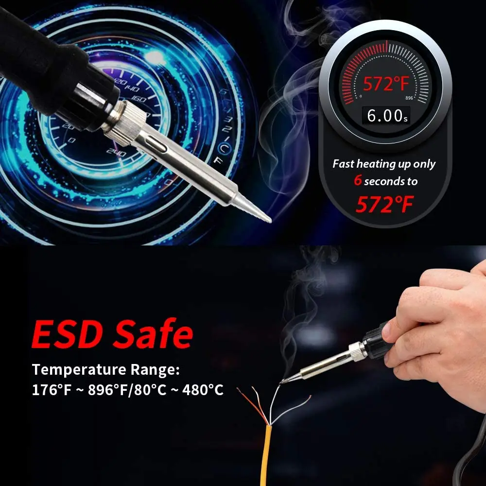 Sugon 80W Digital Soldering Iron Station with Electronic Temperature and Calibration Control for Cell-Phone PCB IC Repairing