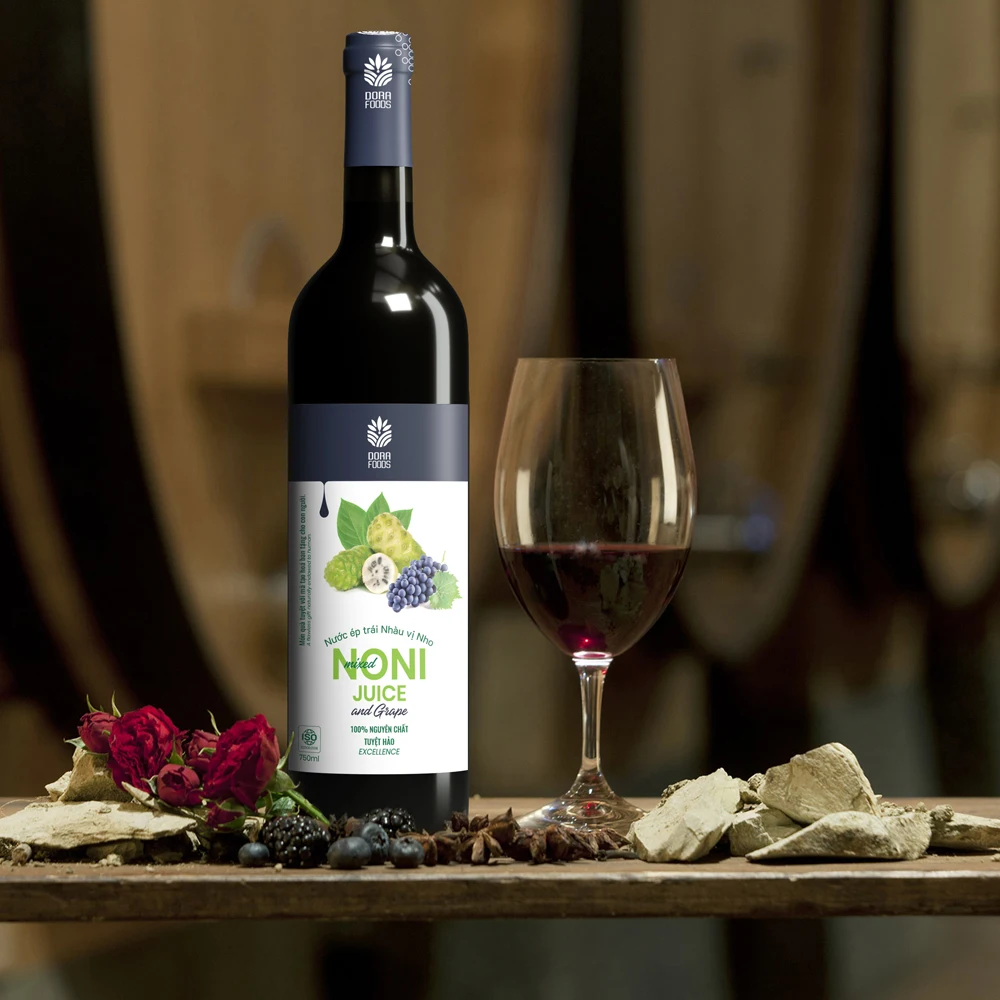 Noni смешанный сок и виноград 750 мл-производители натуральных здоровых напитков Noni фруктовый фермент сок-производство Dorafoods