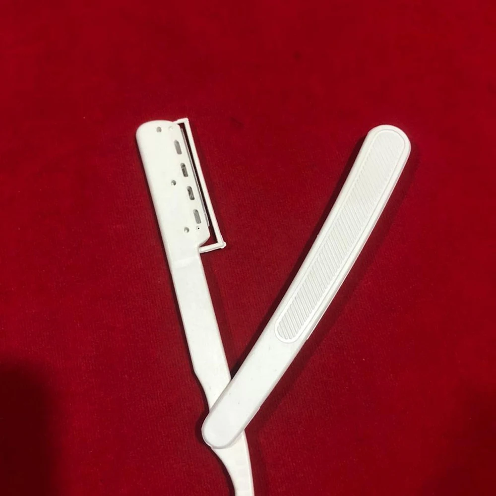 Пластиковая Складная одноразовая прямая Бритва для парикмахерской