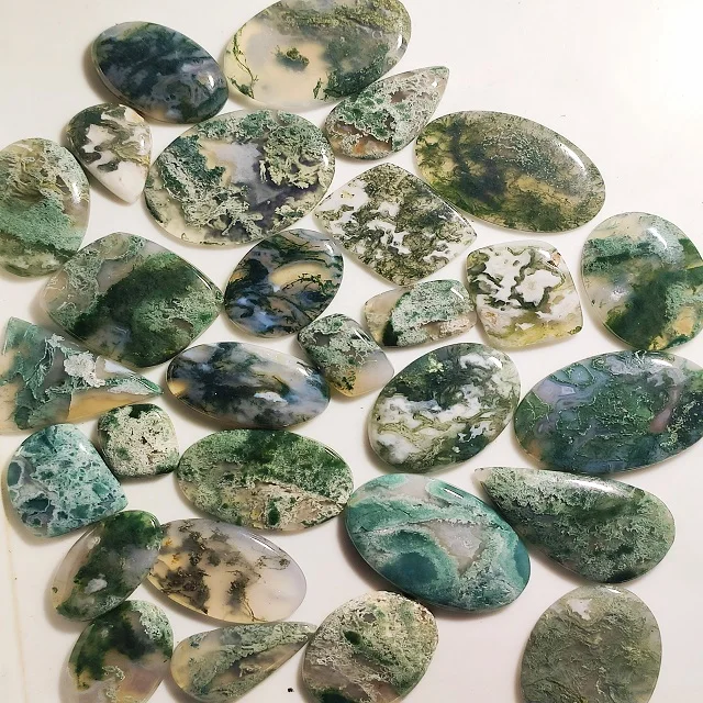 
Natural moss agate loose Gemstone Wholesale Lot moss agate Cabochon loose gemstone moss agate jewelry making 