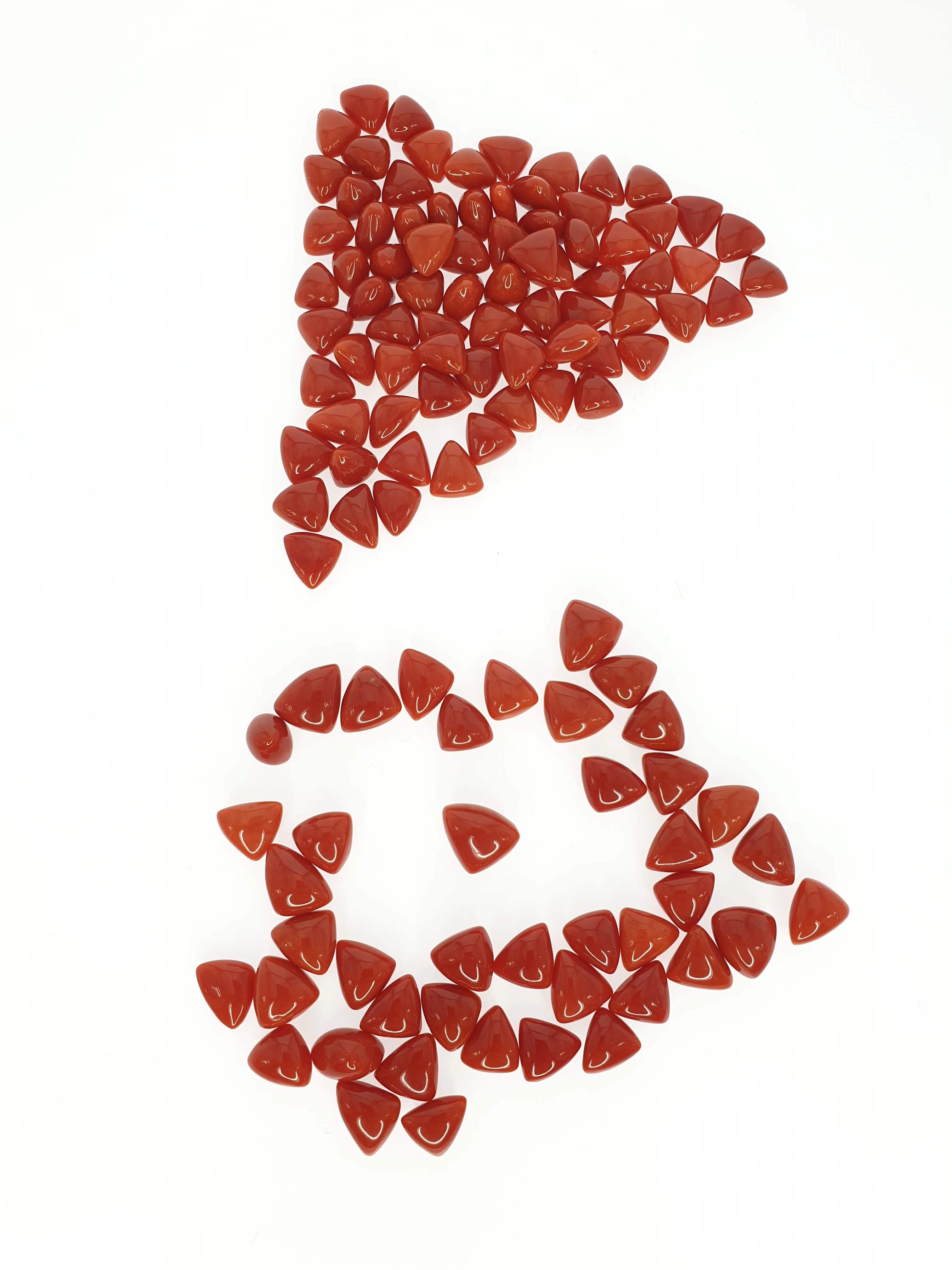 IGI Certified High Quality Natural Crystal Red Coral Trillion Cut Cabs Loose Orange Gemstone Oval Shape 8mm Jewelry Making