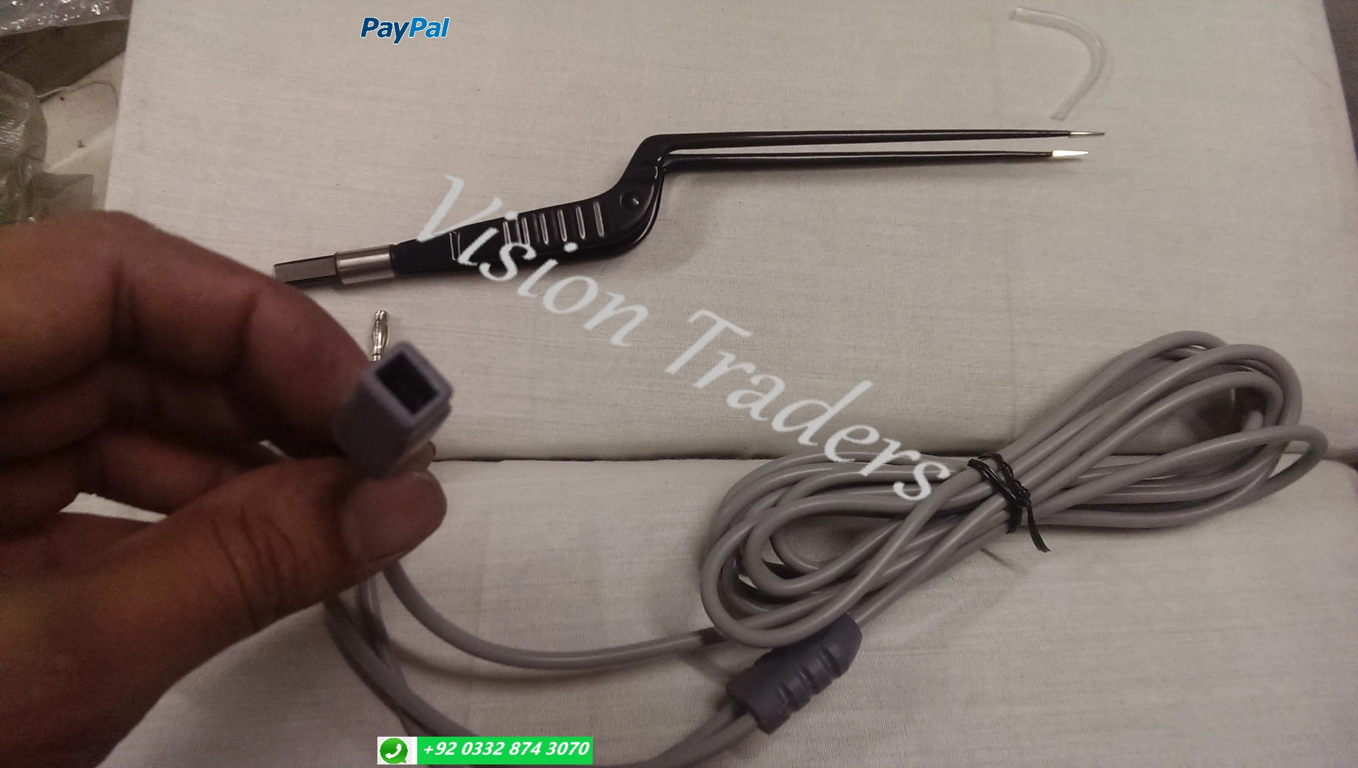 Bipolar Bayonet Forceps Non Stick 180mm with Silicone Reusable Cable ,PayPal available