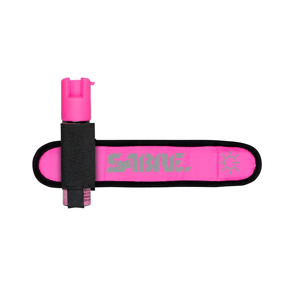 
SABRE RED Runner Pepper Gel Bright Safety Light to Maximize Visibility Pepper Gel w/ Pink LED Armband 
