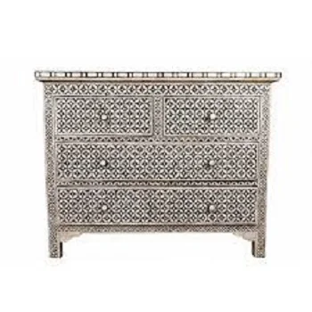 Мебель в арабском стиле дизайнерский комод с инкрустацией костей черный современный деревянный для спальни производство из