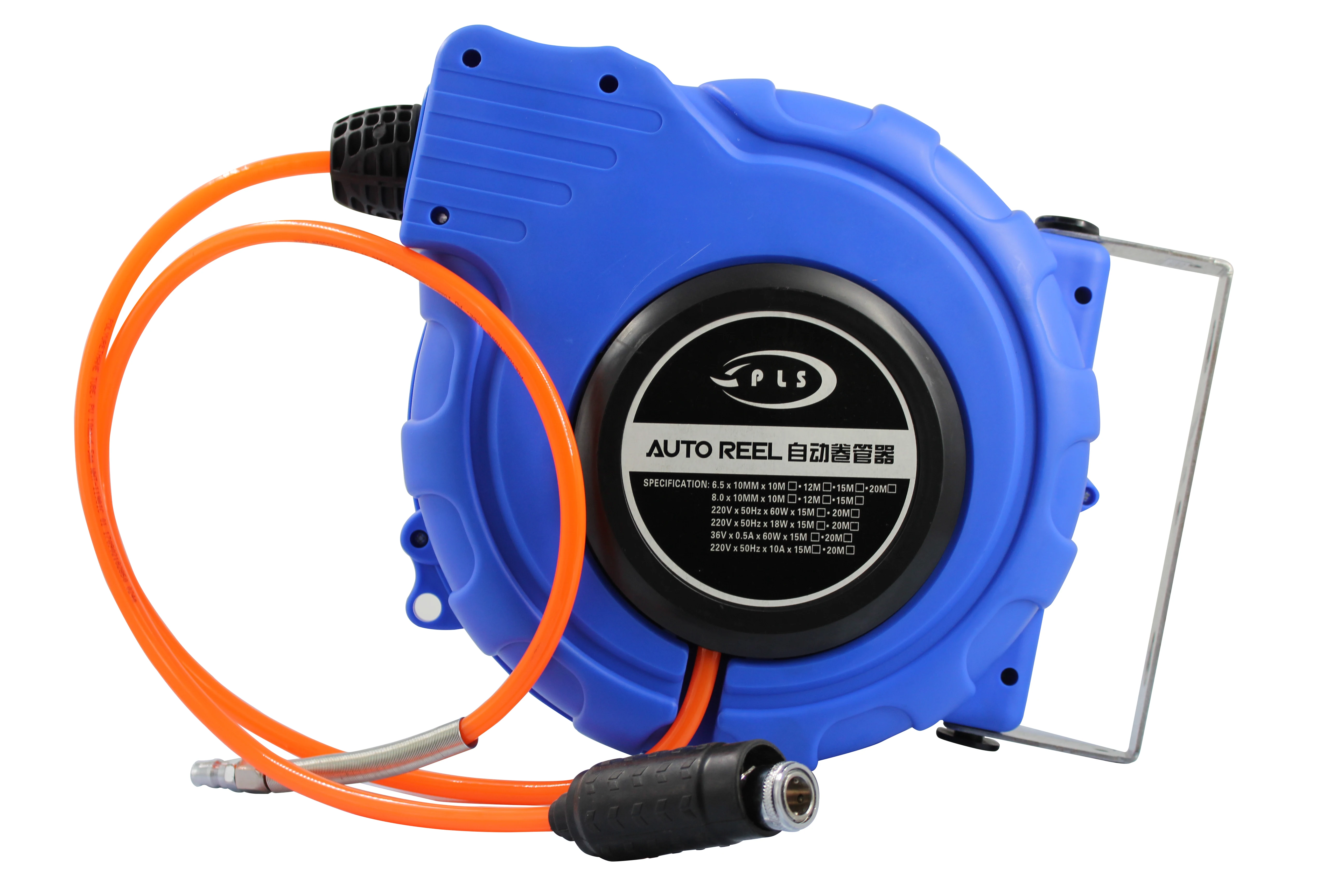 Blue electric  hoses reel for car wash steel wire pipes plastic hose reel sprayer