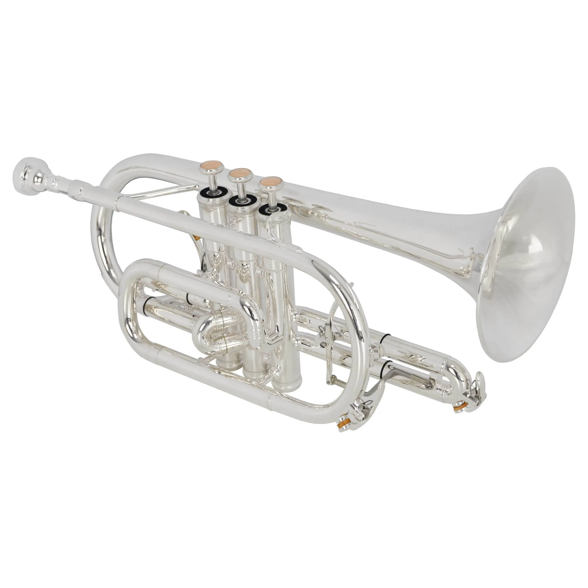 Montreux Concert Series Bb Cornet Professional Silver Finish Brass Cornet with Premium Case and Mouthpiece