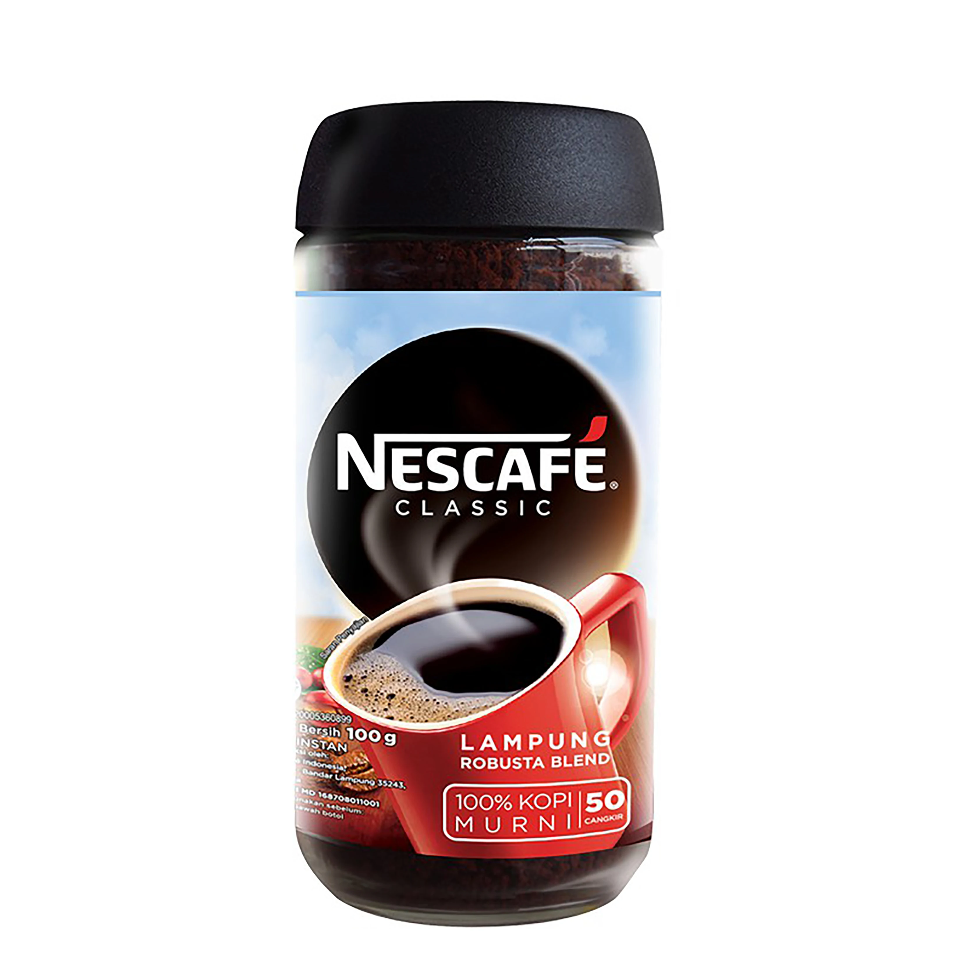 
WHOLESALE NES CAFE CLASSIC INSTANT COFFEE 100GR FROM 100% BEST QUALITY LAMPUNG ROBUSTA COFFEE BEANS 
