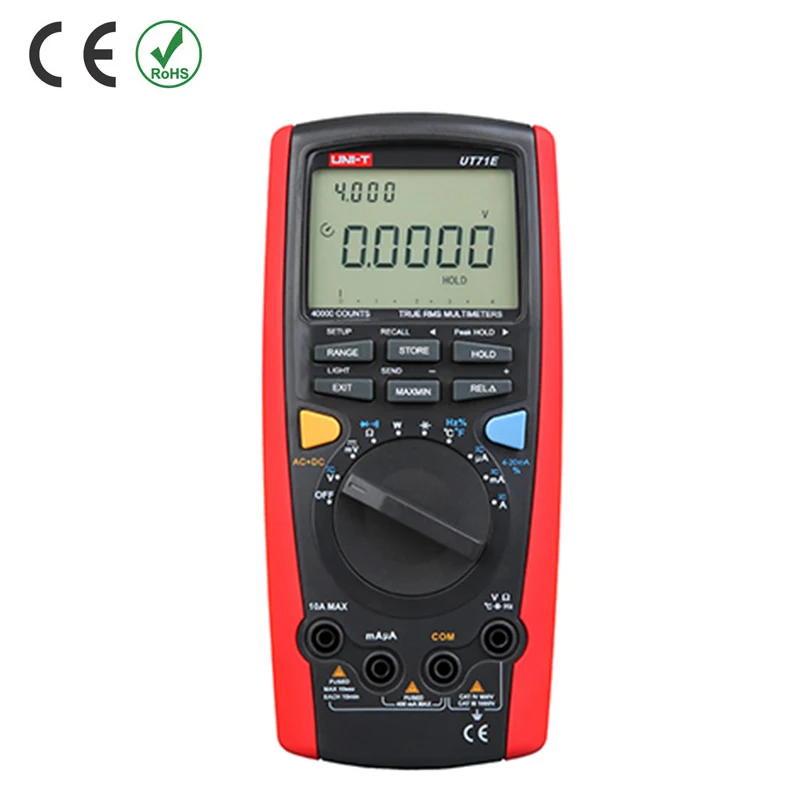 UNI-T UT71E Middle Size Intelligent Digital Multimeter Adjustable data recording interval True RMS, duty cycle continuity buzzer