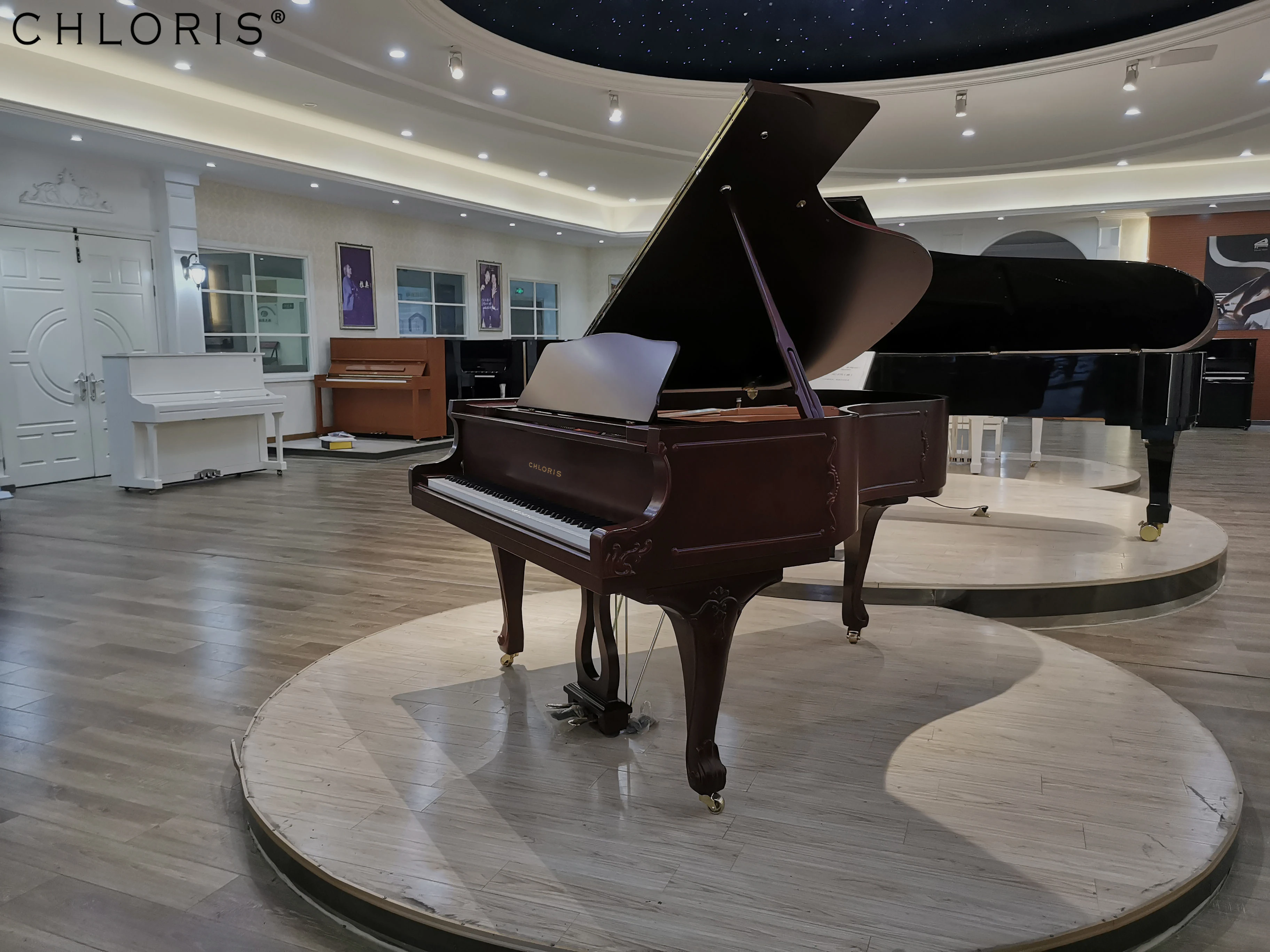 Новый бренд античный дизайн красное дерево матовая резьба рояль SG186M