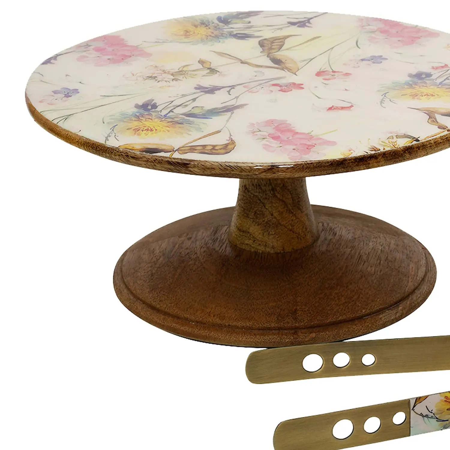 Luxury round Wooden Centerpiece Plate Natural Serving Tray for Wedding Decoration Insulated Cupcake and Dessert Holder