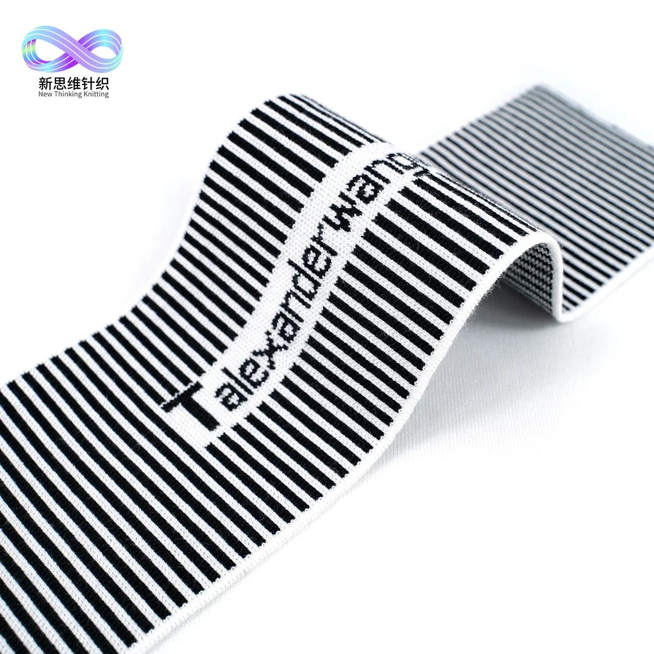 
Stock of Popular stripe polyester 1x1 flat knitting rib fabric 