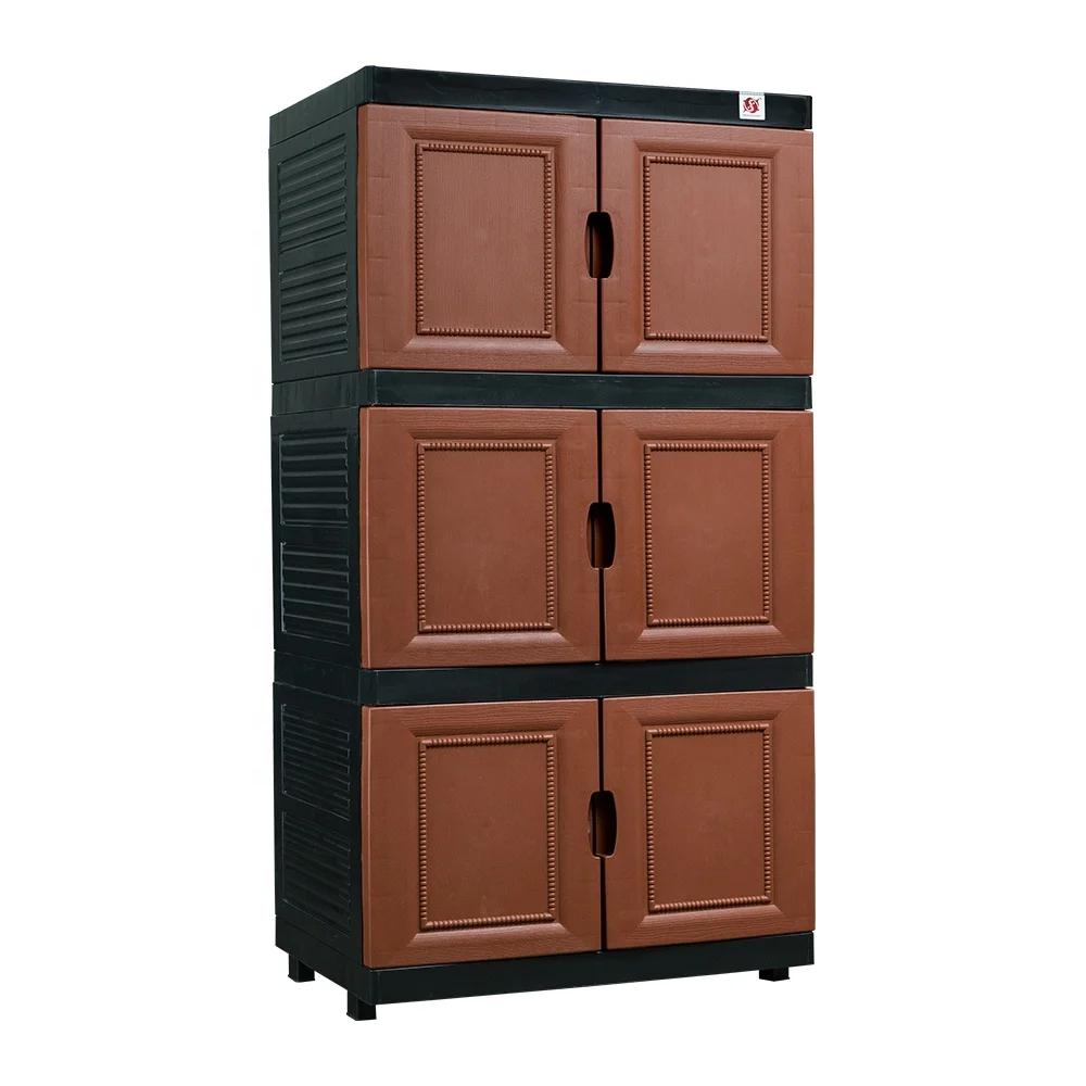 2023 Best Selling Wholesale 3 Tier Plastic Storage Cabinet Modern Design with Door Best for Home and Office Self Installation
