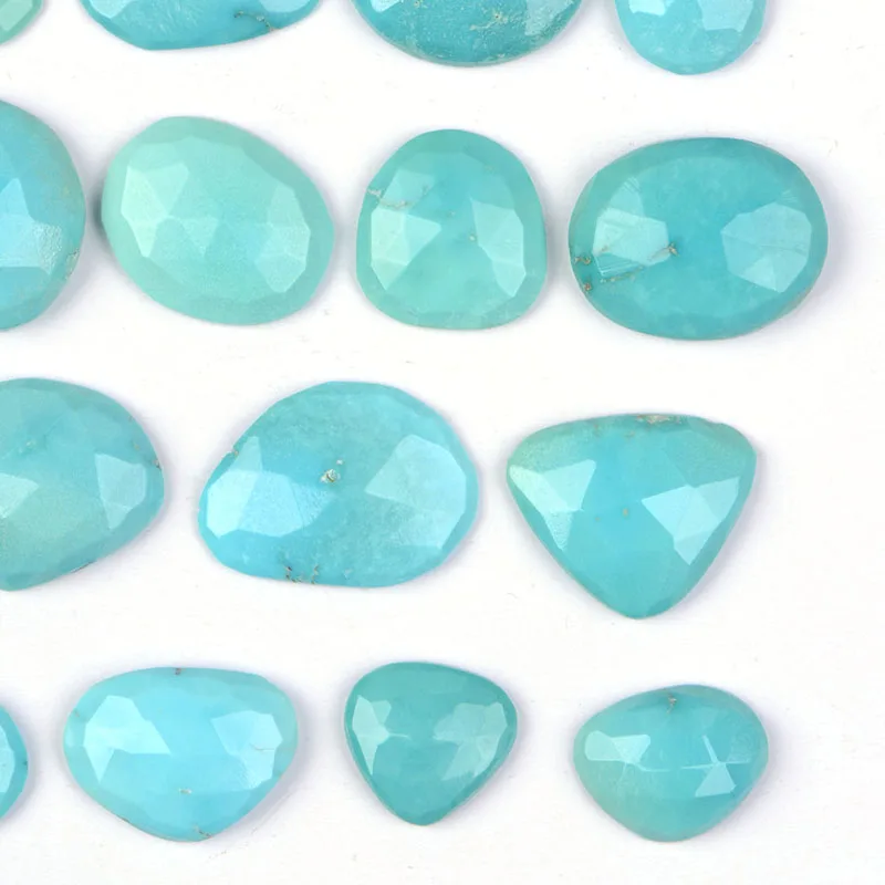 Natural Arizona Turquoise Rose Cut Loose Gemstone Turquoise Polki Turquoise Loose Stone For Jewelry Making