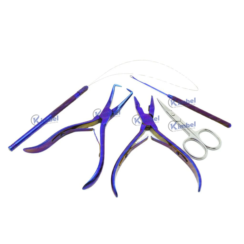 Stainless Steel Hair Extension Pliers Sets Kit with Hook Needle Professional Wholesale Hair Extensions Tools With Custom Label