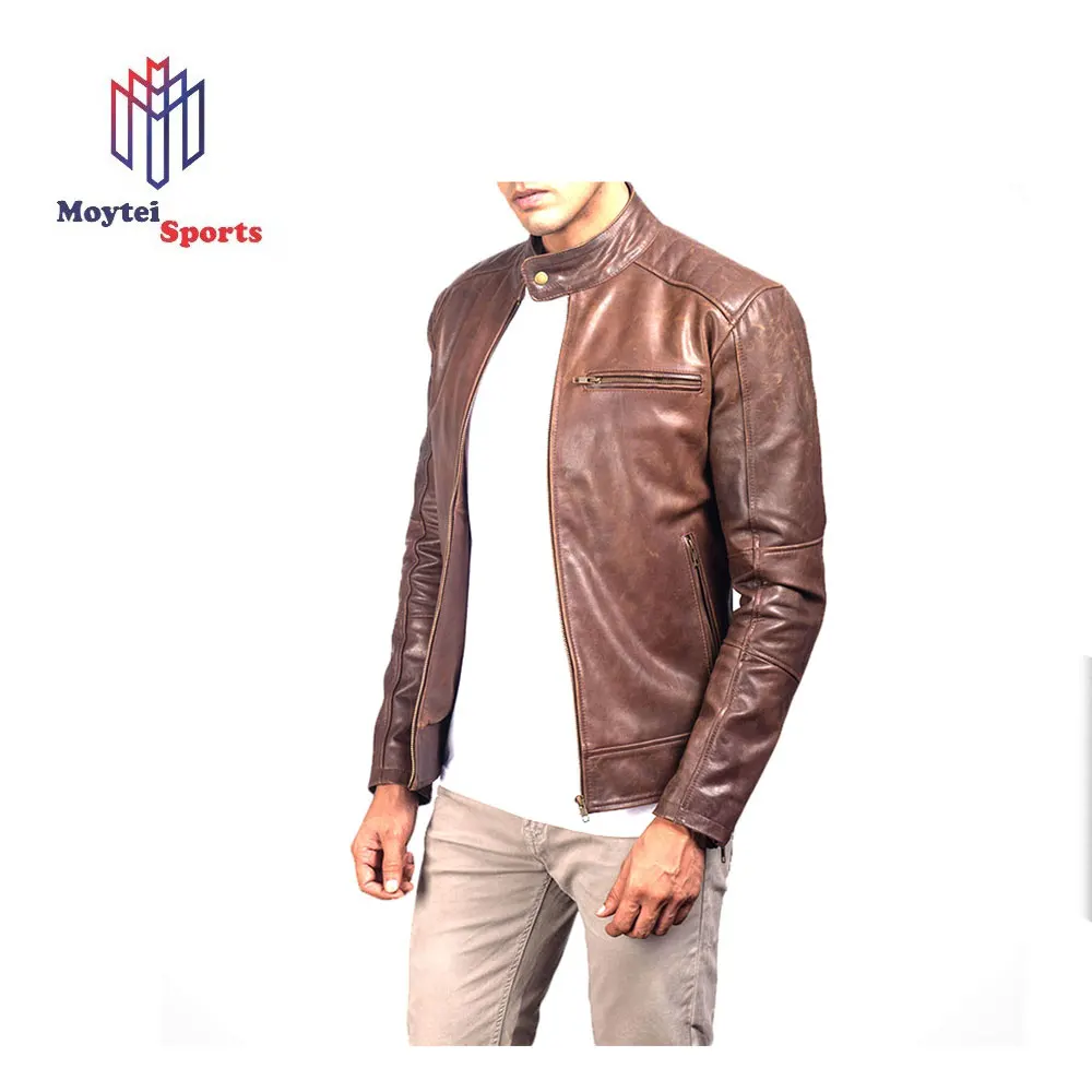 Wholesale Fashion men designs leather jacket custom winter