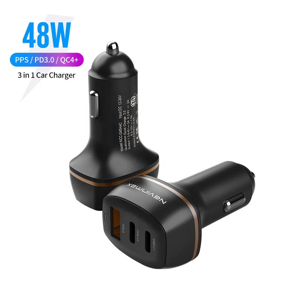 Лидер продаж автомобильное зарядное устройство с 3 портами USB C PD QC4.0 + быстрая зарядка PPS адаптер со