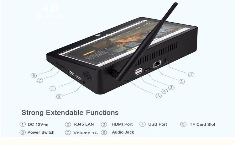 10,8 дюймов промышленный ПК Intel quad core Windows10 настольный сенсорный экран планшет ноутбук мини сенсорный экран все в одном ПК