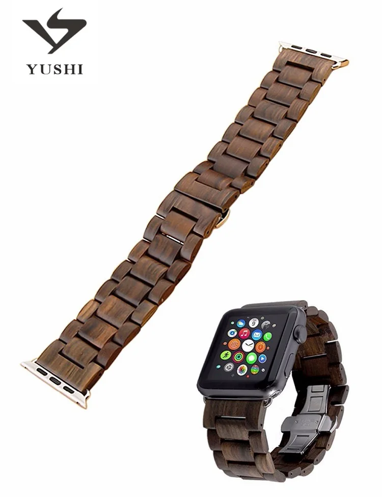  Заводской браслет ручной работы из натурального дерева Apple Watch деревянный ремешок индивидуальный