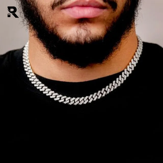 13.00ctw 14k Gold Raised Cuban Necklace For Mens