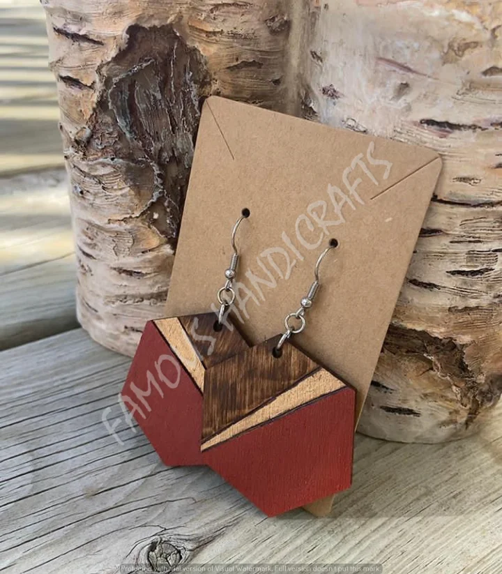 New Vintage Earrings 2022 Geometric  Earrings For Women Girl wooden Drop Earrings Fashion Tort