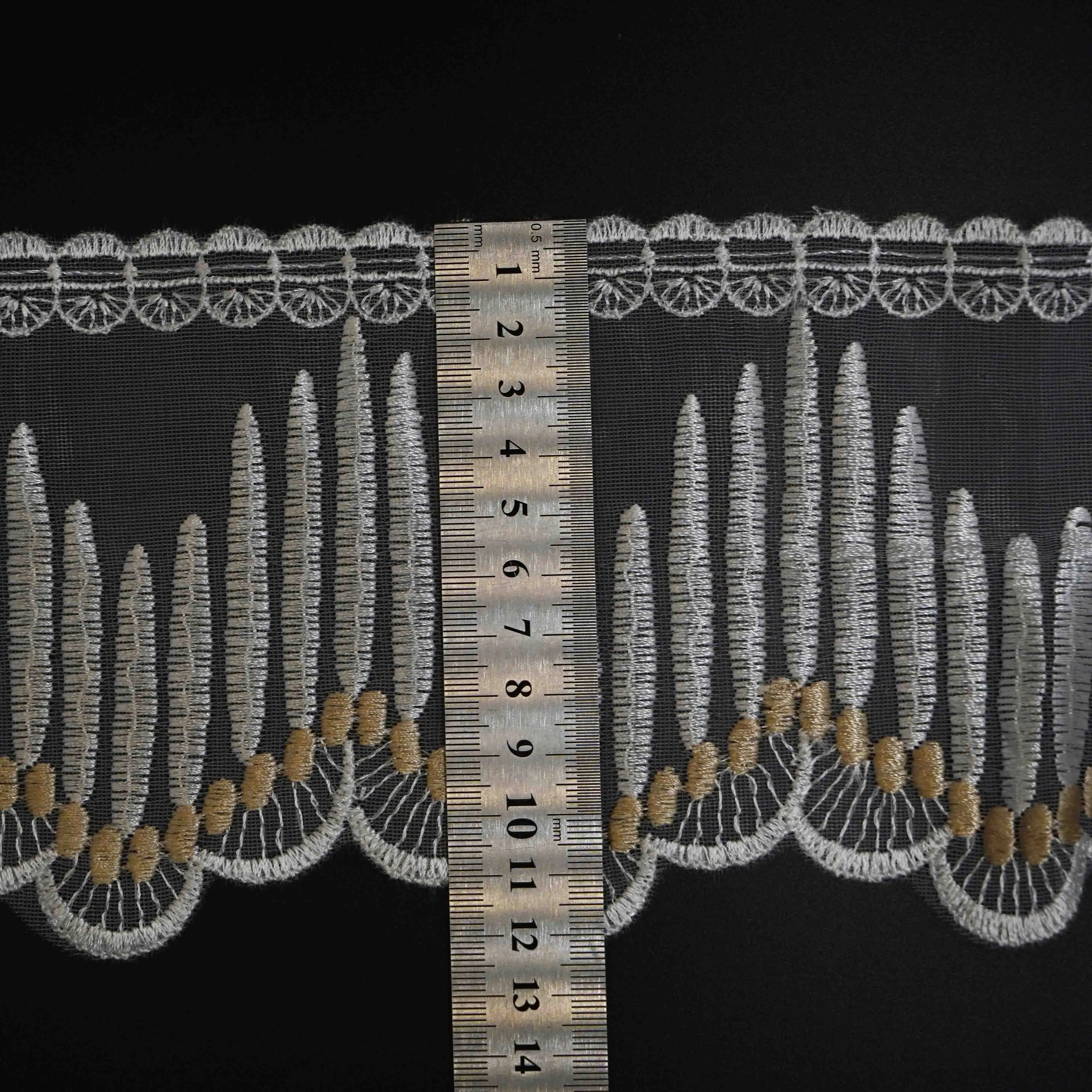 New Style Lace Trim Embroidery Border Lace Trimming Border Chemical Embroidery Lace Trimming for Dress