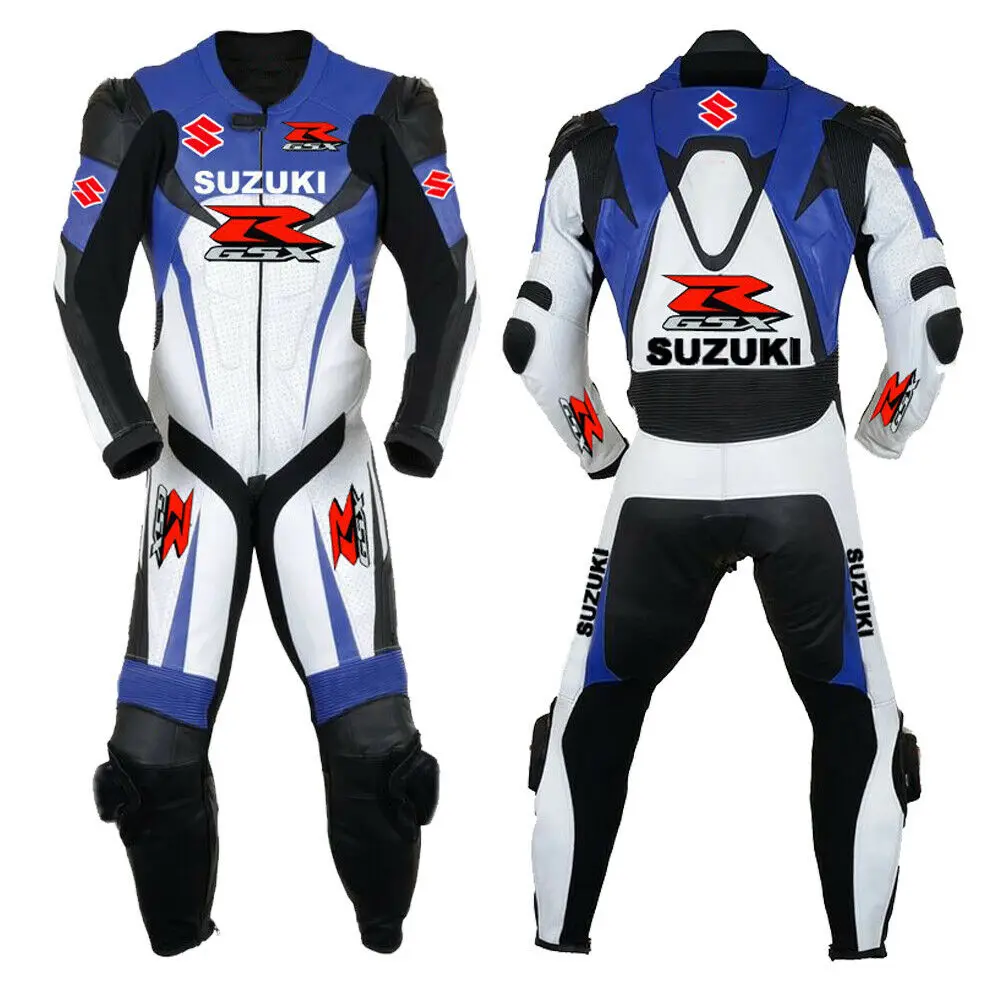 new and stylish Cowhide Leather motorcycle racing jacket with Safety Pads on knees and Stretch panels  at the waist(SS-004)