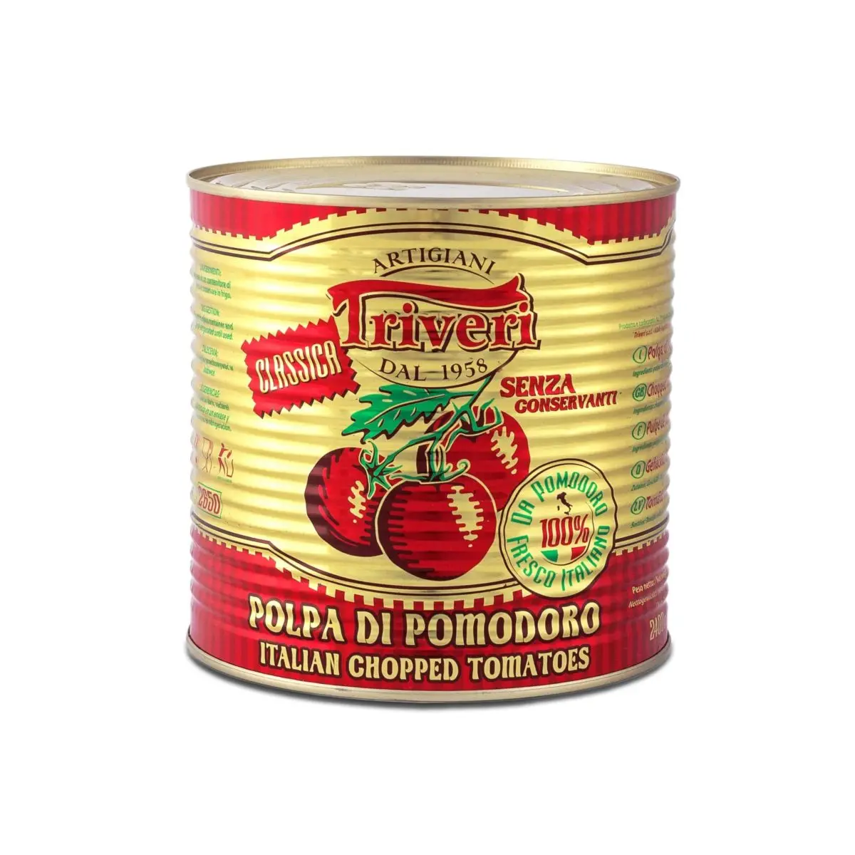 Triveri Biological peeled tomatoes in sauce 2.5 kg Made in Italy