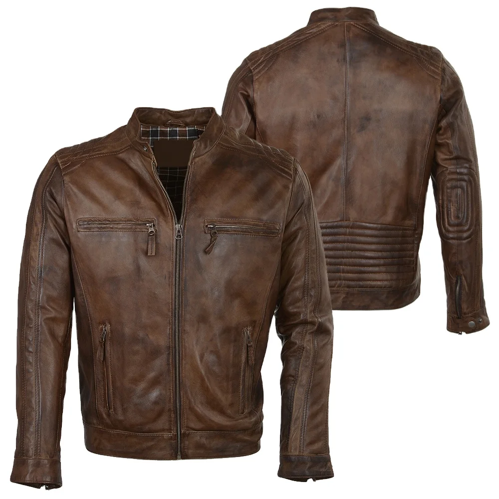 Fashion Men black Lamb Leather Jacket/men leather jackets/Pakistan leather jackets