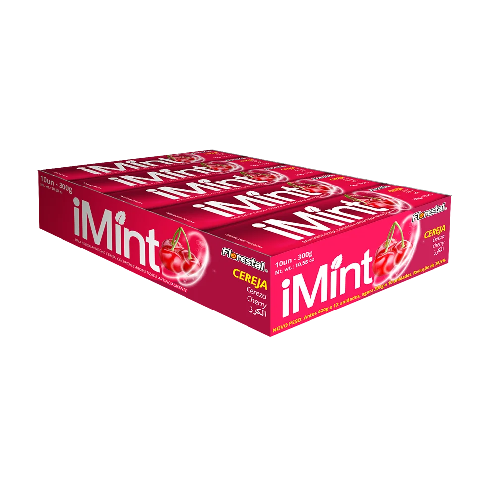 
81771 - IMINT DROPS Power Fresh Eucaliptus, Raspberry, Mint, Cherry, Watermelon Hard Candy 3g x 10un x 24 