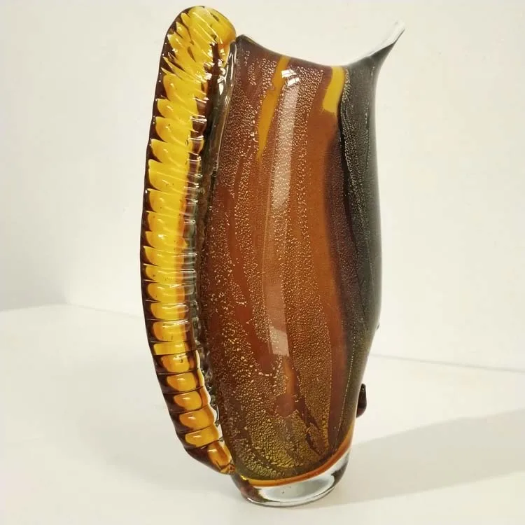 Festival gift hand made blown glass abstract face vase