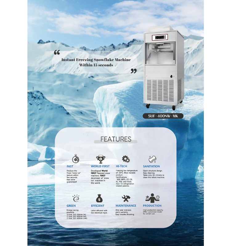 Korean Super Bingsu machine for commercial