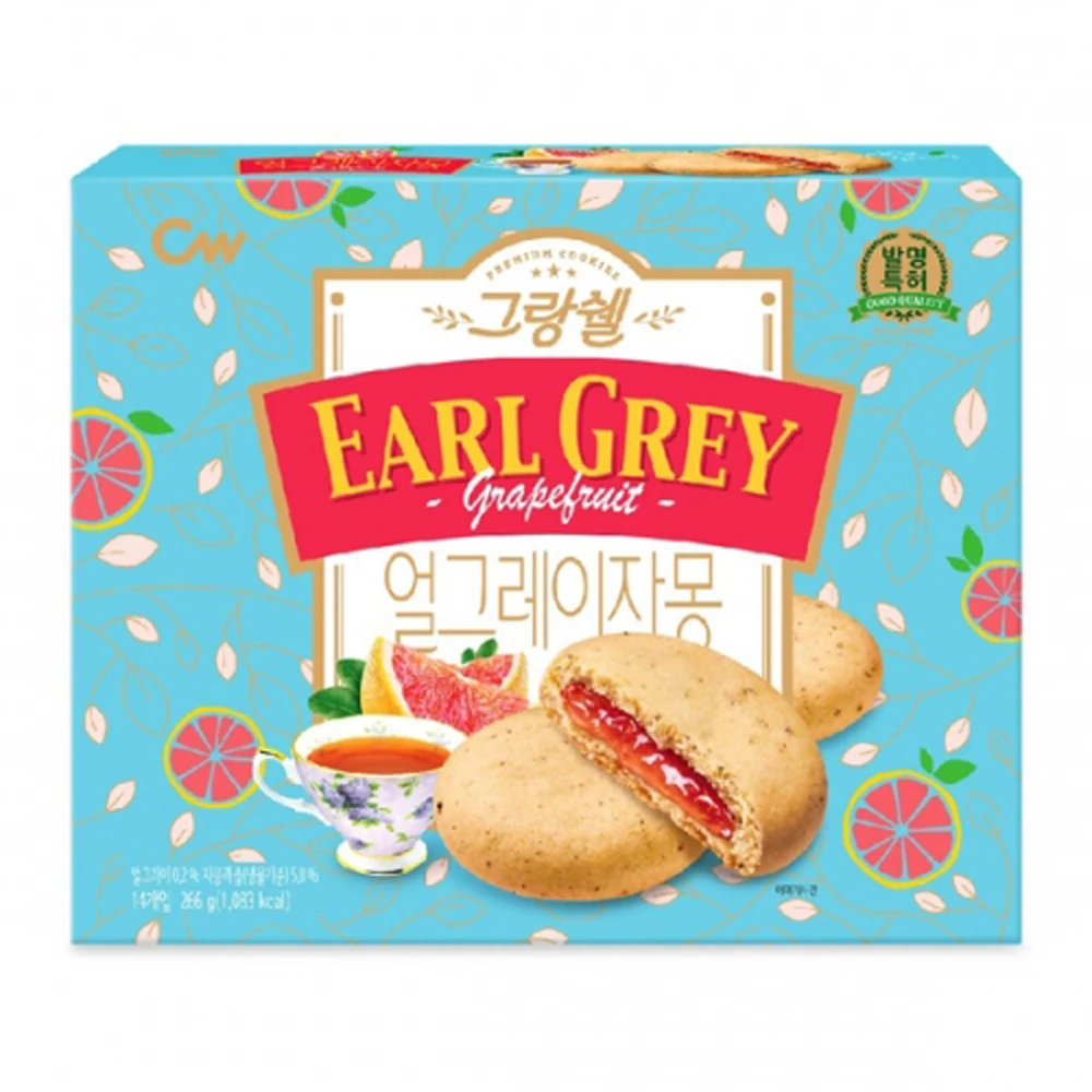 
Cheongwoo Grandshell Earl Grey Grapefruit 228gx10ea, Korean instant snack, soft taste sweet bread milk digestive cream choco 