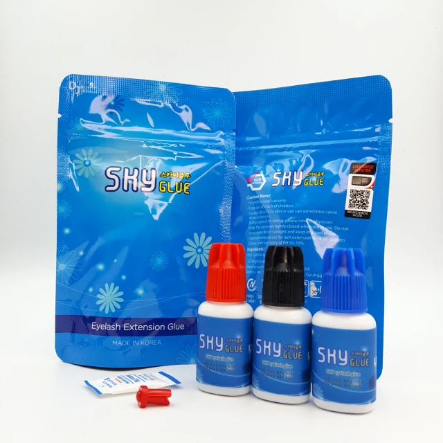Sky Glue S+ 5ml for Eyelash Extensions Korea Original Sky Glue Red Cap Fast Dry Long Lasting Eyelash Glue Private Label Adhesive