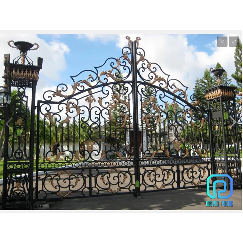 Высокий стандарт как находимся в категории golg поставщиков производительная Складная оцинкованная кованого железа основной двойной конструкции ворот