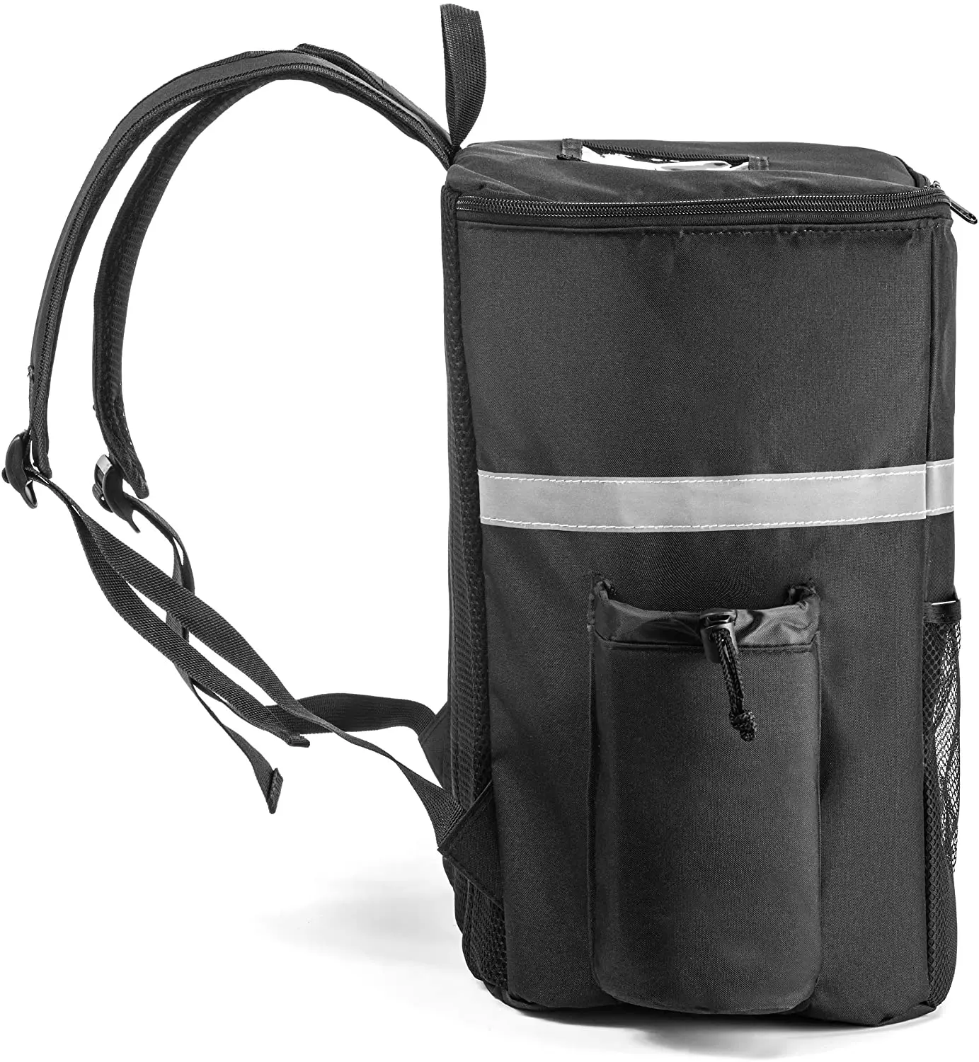 Cup Holders Pocket Receipt Window Thermal Insulated Food Delivery Backpack Reusable Cooler Bag