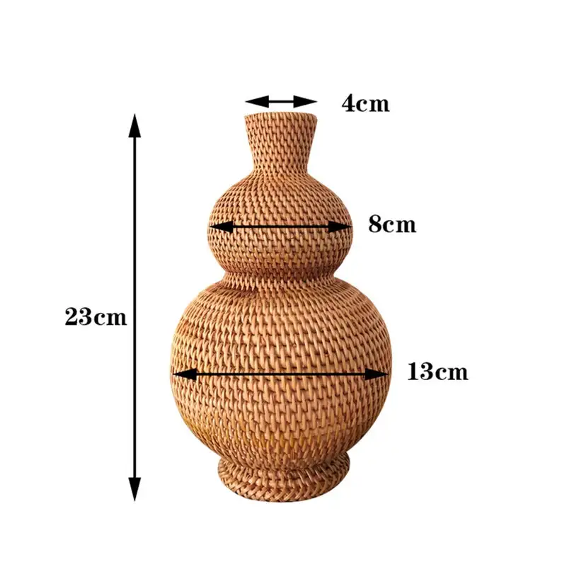 New Trend Natural Straw Vase made by Rattan Wicker Floor Flower Vase Decorative Home Office Hotel from Vietnam FBA Amazon