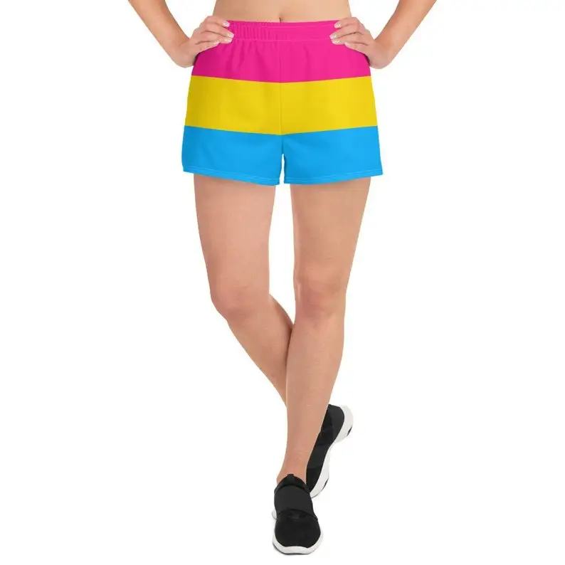 Pride Pan Flag with Pockets, Pan Pride Shorts, Gym Shorts Flag Workout Shorts