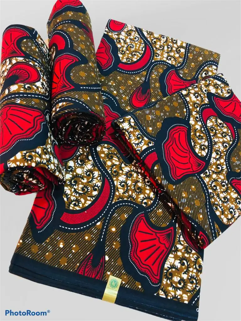 African Wax Fabric 100% Cotton Tissue Pagnes Africain For Dresses