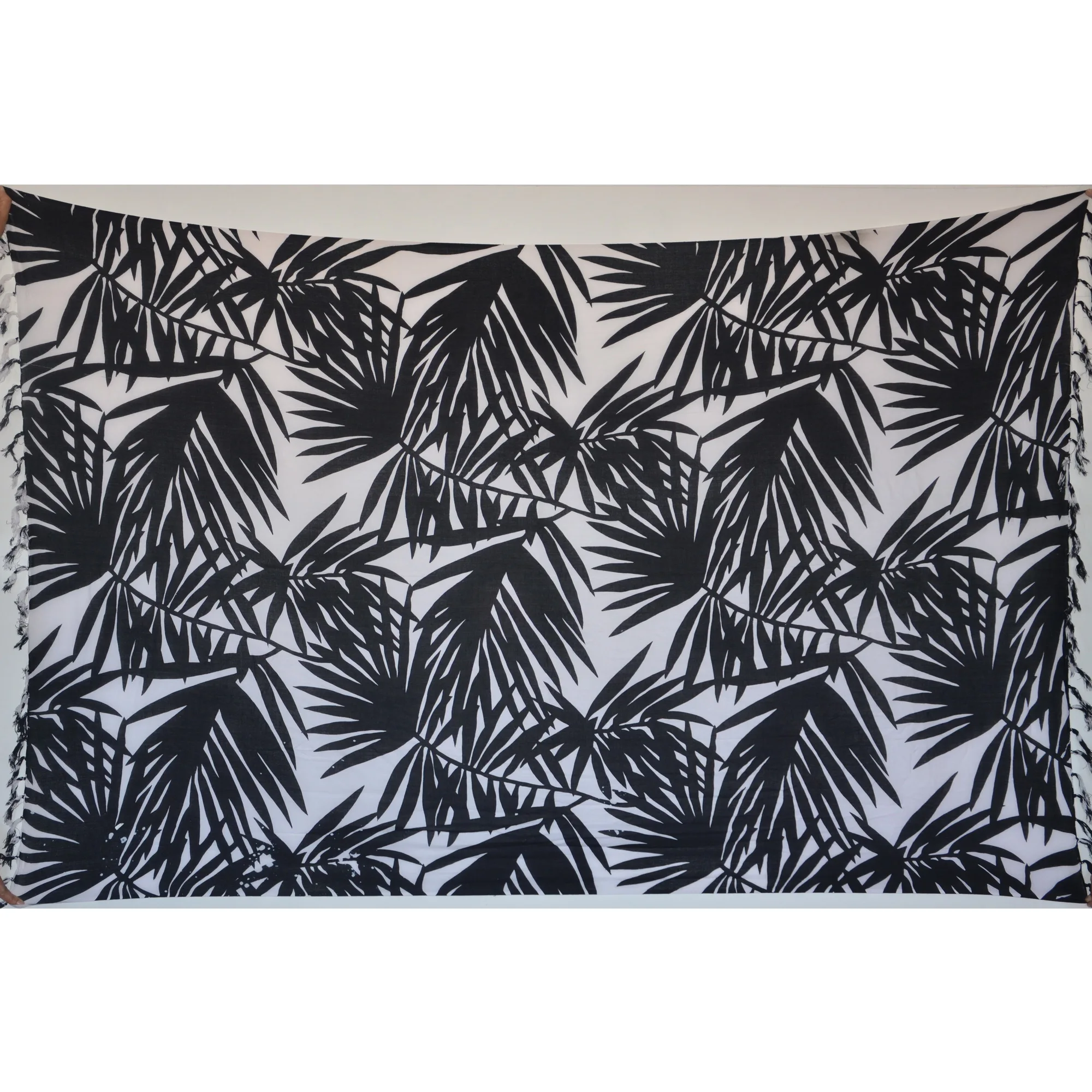 Гавайский 100% Rayon Sarong с принтом листьев на заказ оптовая продажа пляжная одежда для взрослых Summer-Bali-PR132-004R2