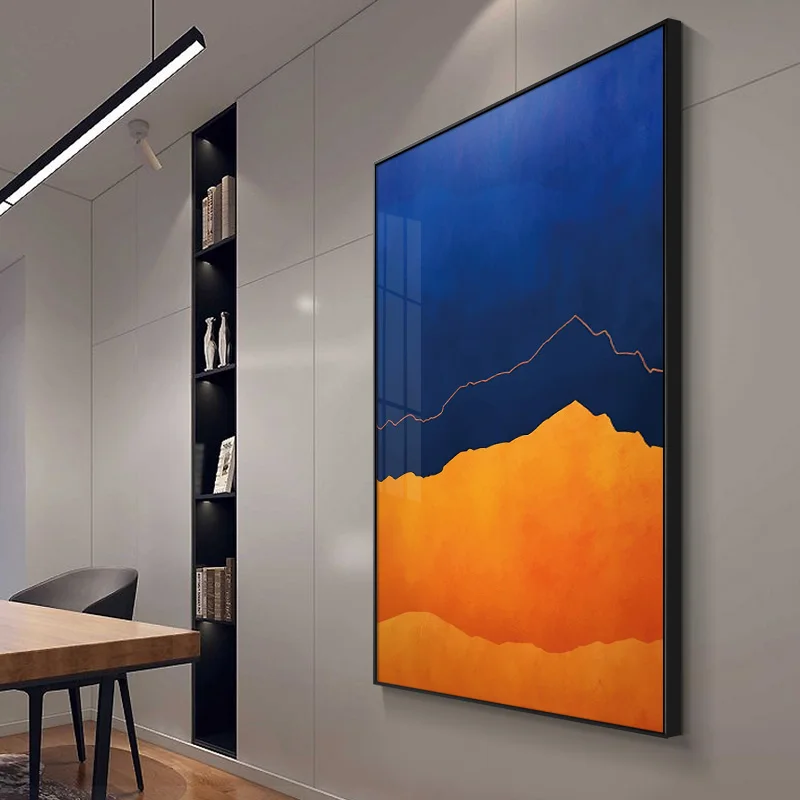 Художественная картина в современном стиле с изображением оранжевого и синего цветов украшение для дома холст гостиной спальни 20*30 дюймов/50*75 см