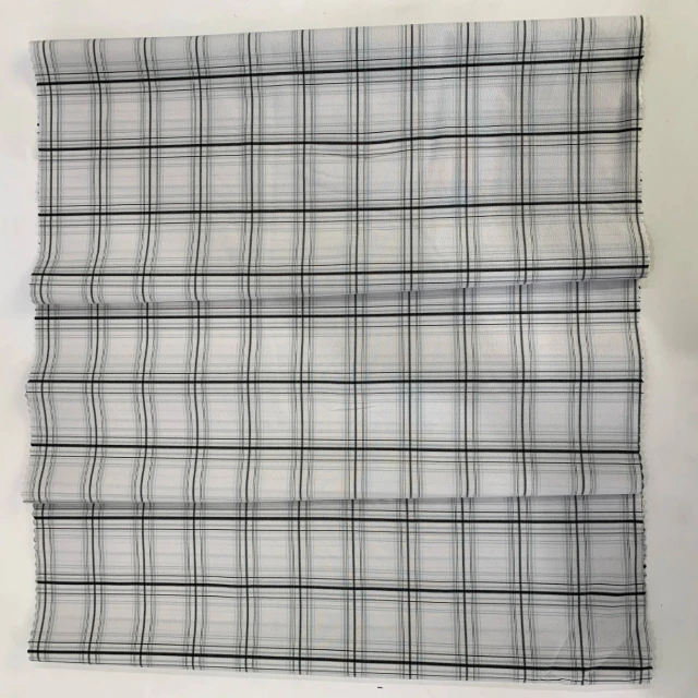 Тканая клетчатая ткань в клетку оптовая продажа модный материал из белого/черного полиэстера