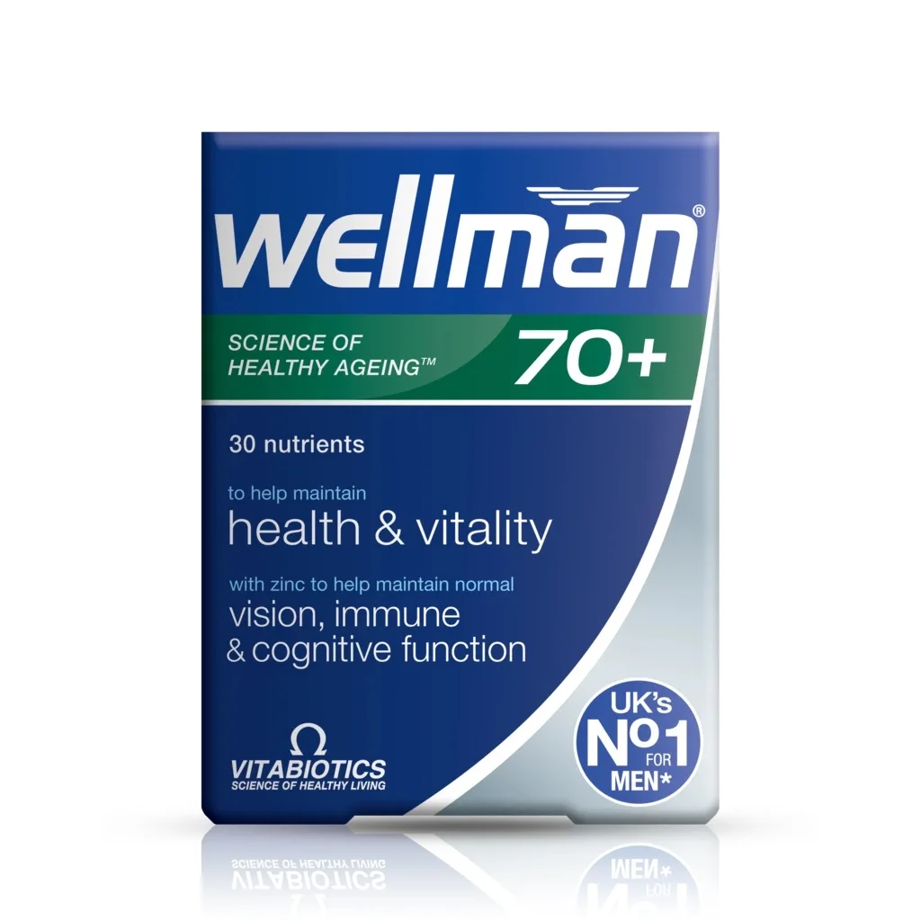 Vitabiotics Wellman 70 + - 30 таблетки 5021265244430 UK No.1 Мужская добавка бренда Vitabiotics Wellman 70 plus