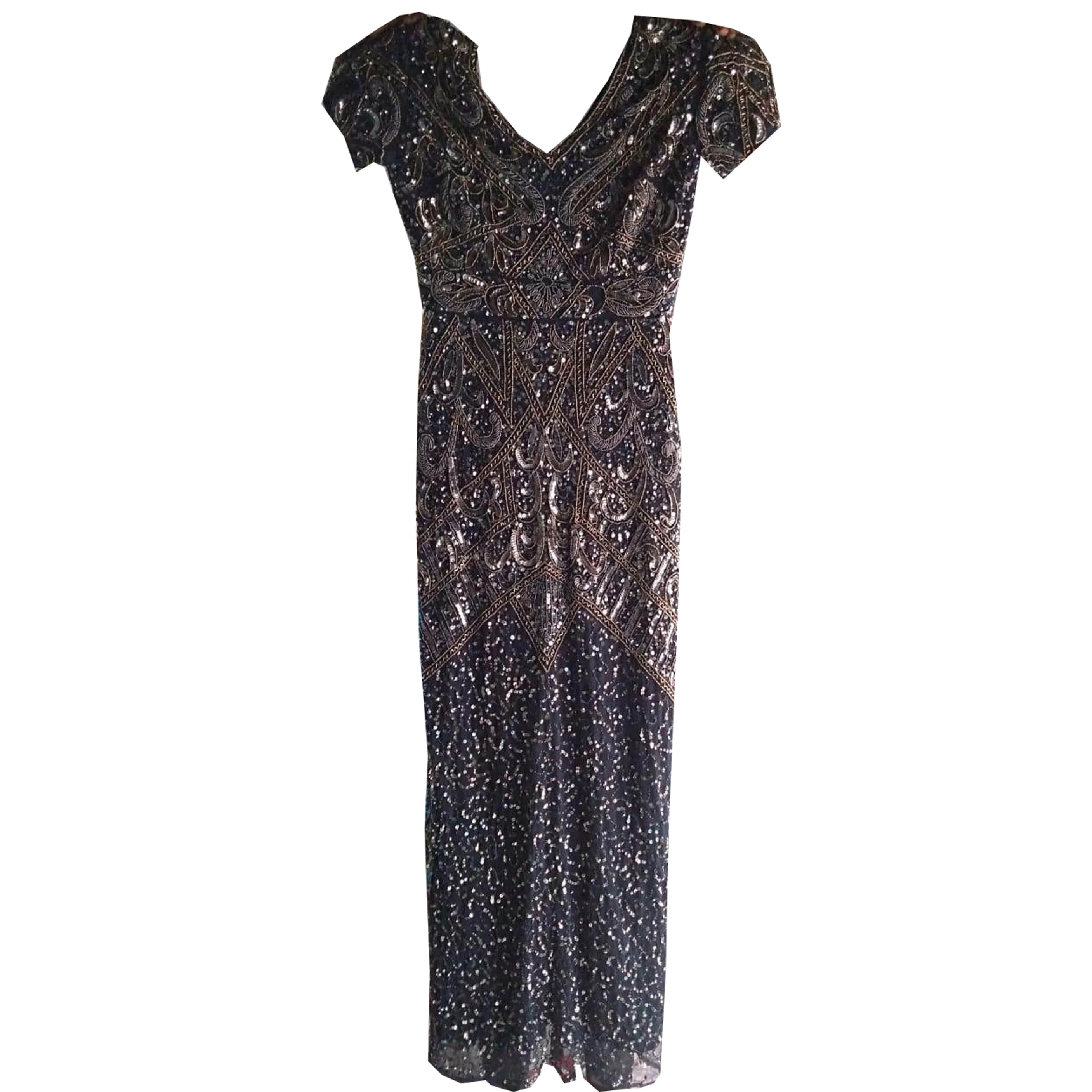 2019 very Appealing Heavy Sequins Hand Beaded Evening Dress