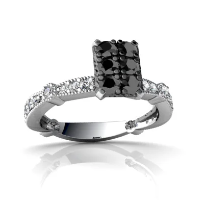0.61 Ct Natural Black And White Diamonds Beautiful Wedding Rings White Gold diamond ring price,diamond rings,black diamond ring