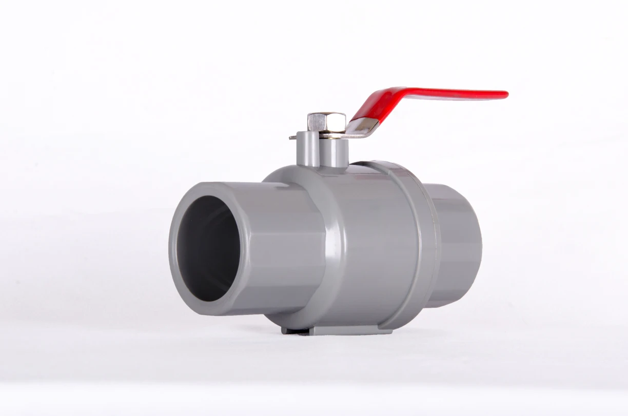 Water Media Hand Operated PVC Ball Valve Stainless Steel Handle Anodizing Ball Export From Vietnam